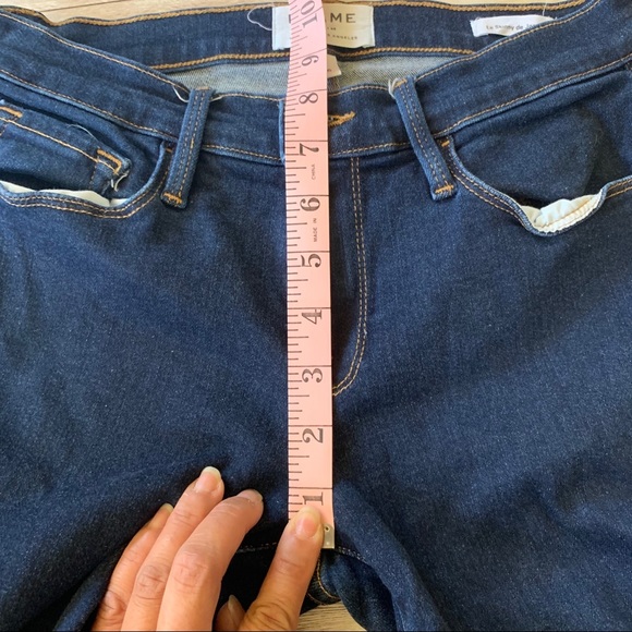 Frame Le Skinny de Jeanne Dark Wash Skinny Jeans Grove St - Picture 8 of 9